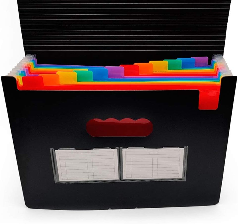 Accordian File Organizer, Expanding File Folder, File Folder Organizer, Paper Organizer Folder, File Organizer Box, File Organizer, Paper Bill Receipt Organizer fits A4 Letter Size (12 Pockets) : Office Products