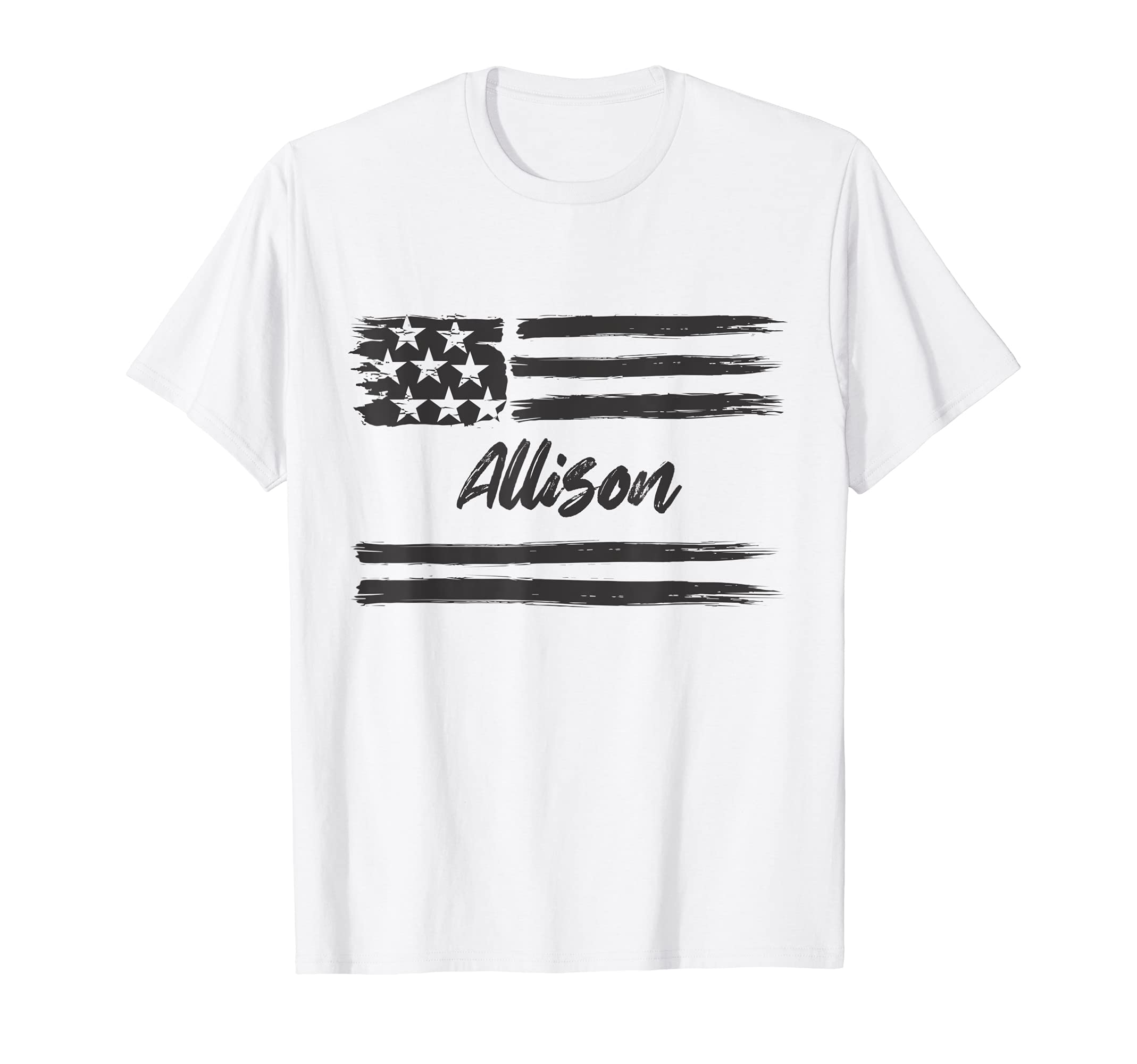 Allison - Personalized Name, Stars and Stripes, USA Flag T-Shirt