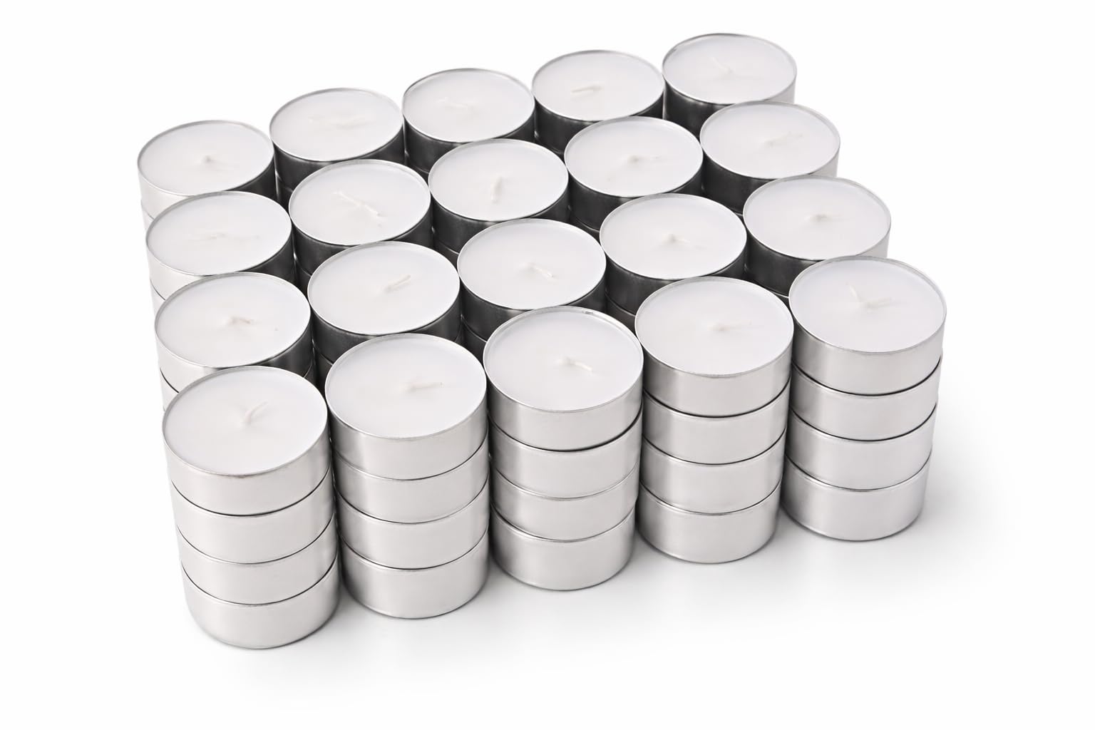 50 Pack 4 Hour Long Burning Unscented Tea Light Candles, Long Lasting, Cotton Wicks Ideal for Weddings, Birthdays, Parties, Restaurants, Massage Parlors, Spa