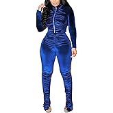 LKOUS Women Velvet Off Shoulder Jumpsuit Long Sleeve Bodycon Pants Suit One Piece Romper Party Clubwear with Belt