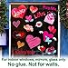 Ivenf Valentines Day Decorations Heart Window Clings Decor, Kids School Home Office Large Valentines Hearts Accessories Birthday Party Supplies Gifts, 4 Sheet 70pcs