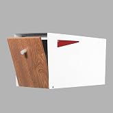 Ilyapa Large Modern Mailbox for Outside - White &amp; Ash Wood, Knob Handle | Steel Hinges &amp; Knob Handle, Post Mount Mail Boxes for House Outside, Powder Coated Steel, Metal Mailboxes