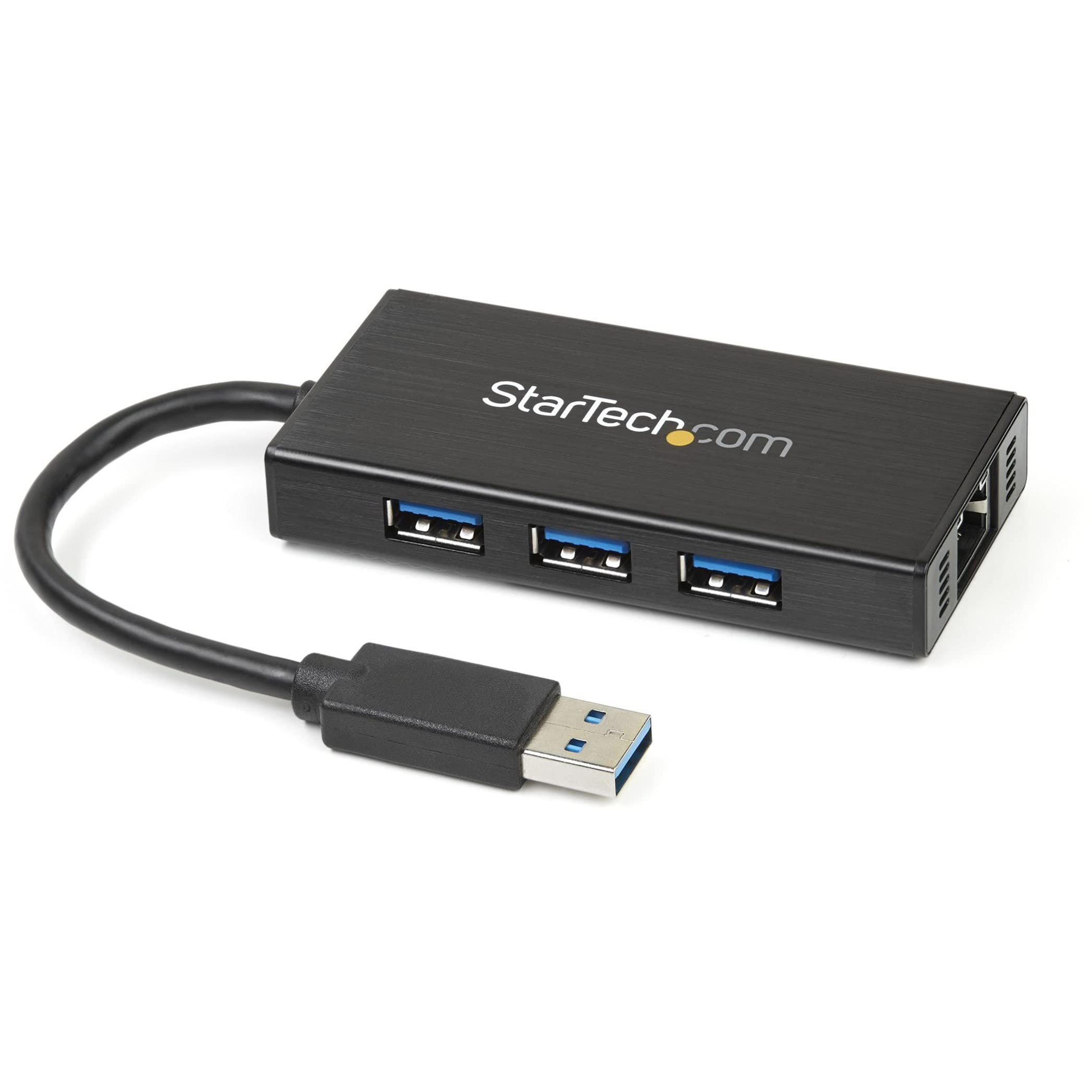 StarTech.com USB 3.0 Hub with Gigabit Ethernet Adapter - 3 Port - NIC - USB Network / LAN Adapter - Windows & Mac Compatible (ST3300GU3B)