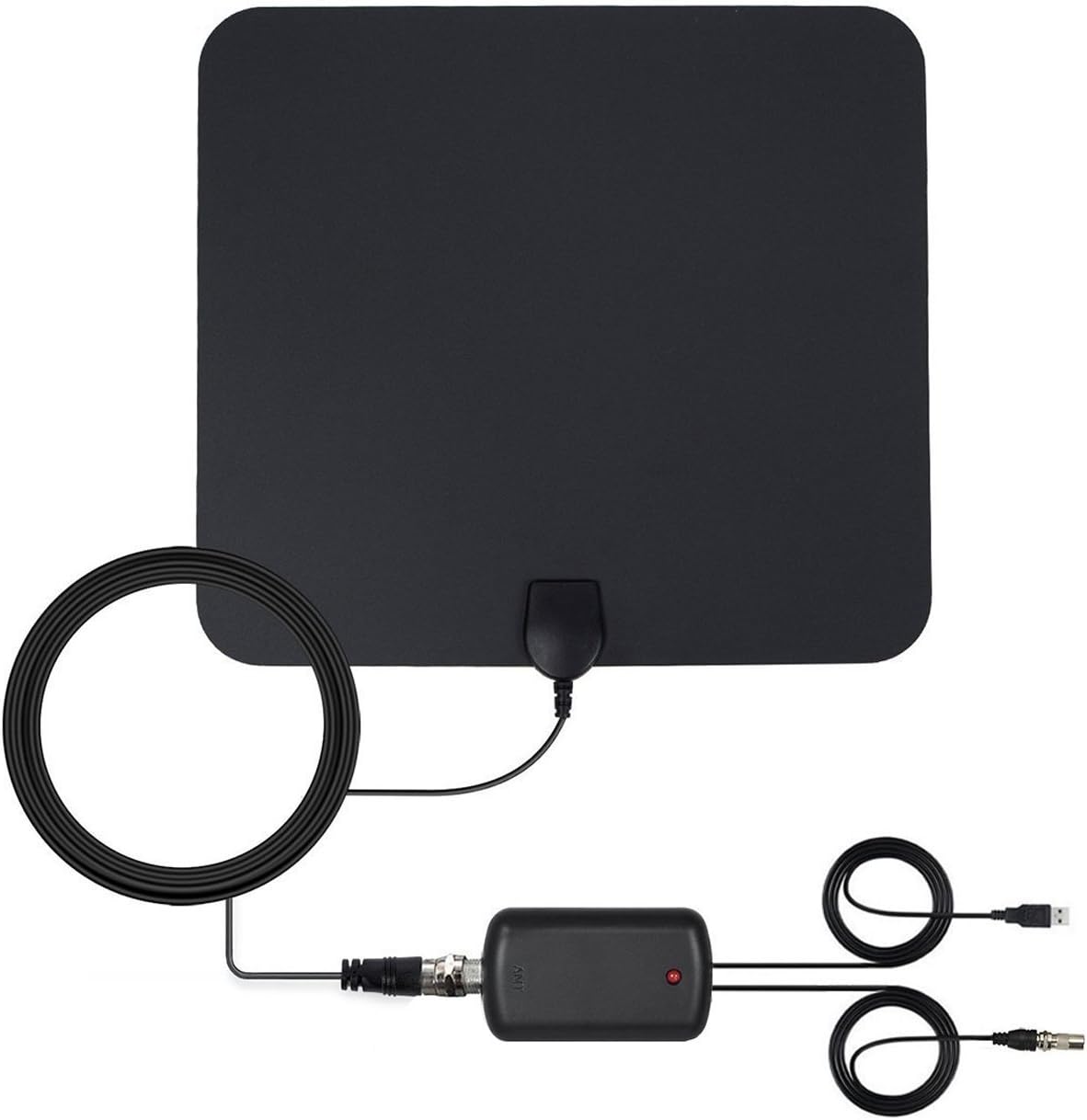 2018 Upgraded TV Antenna Indoor, 50 Miles Range Digital Freeview TV Aerial HDTV Antenna 13FT High Performance Coaxial Cable Detachable Amplifier Booster, 1080P VHF/UHF/FM Stronger Reception