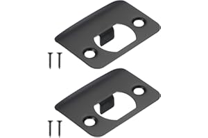PATIKIL Door Strike Plate 2-1/4"x1-3/4",2 Pcs Round Corner Extended Lip Strike Plate,Universal Security Latch Strike Deadbolt