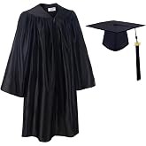 GradClassical Shiny Graduation Cap and Gown 2026 Set with Matching Tassel for Preschool and Kindergarten Boys and Girls