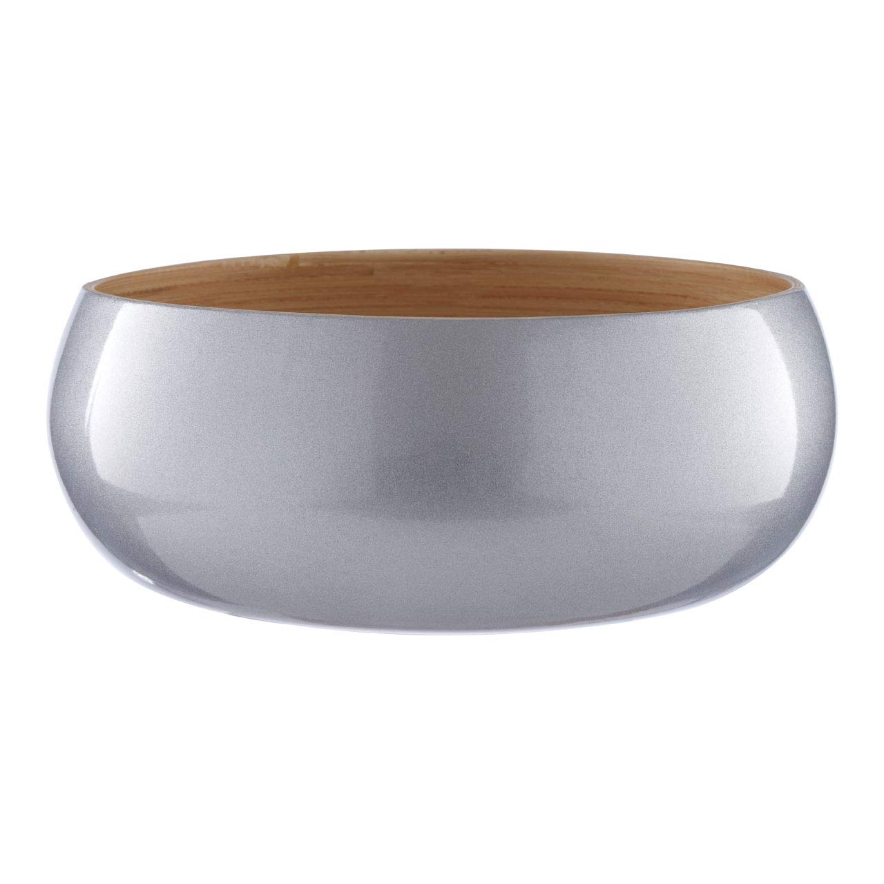 Kyoto Bowl, Spun Bamboo, Metallic Silver, Small