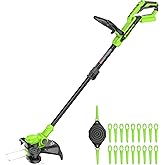 Greenworks 40V 13" 2-in-1 Cordless Trimmer/Edger w/ 20 Blades, Heavy Duty for Thick Weeds/Brush, Edges Fence/Sidewalk, Gas-Free Lightweight, Battery and Charger Not Included