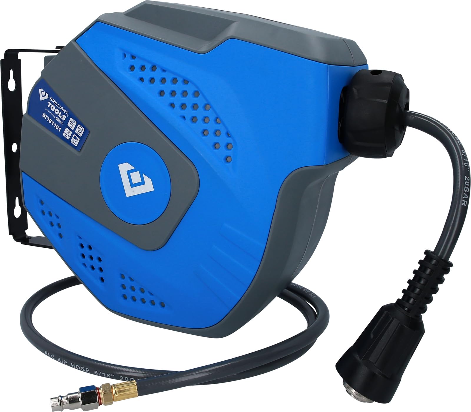 BRILLIANT TOOLS BT161101 DL Hose Reel Diameter 8 mm Connection 3/8 Inch PVC [Powered by KS Tools]