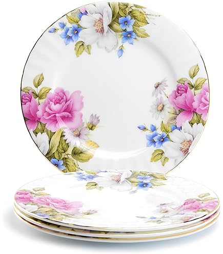 Amazon.com | Gracie Bone China 7-1/2-Inch Dessert Plate, Pink