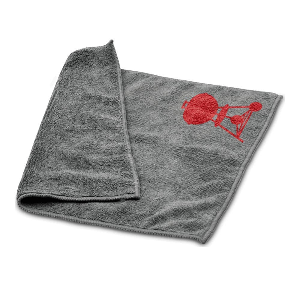 Weber Microfiber Cloth - soft, for Care of Enamel and Stainless Steel parts of all Grills (Charcoal, Gas, Pellet, Electric), dirt removal, polishing, machine washable - Gray (17689)