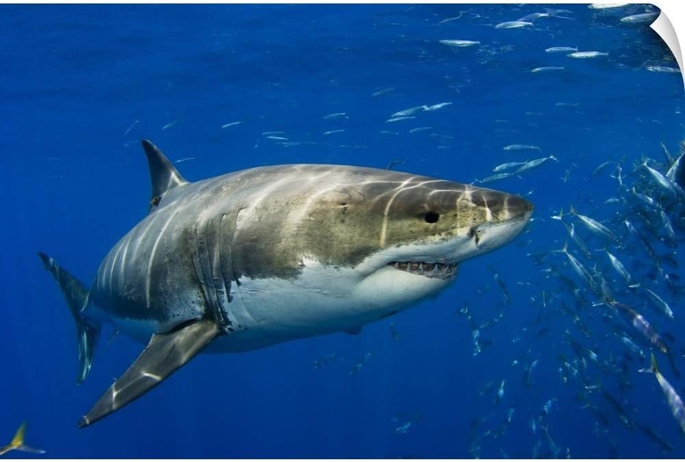 CANVAS ON DEMAND Mexico, Guadalupe Island, Great White Shark (Carcharodon Carcharias) Wall Decal, 60"x40"