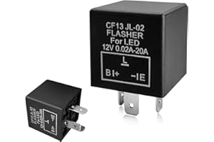 FSTURIOS 3-Pin CF13 EP34 Electronic Flasher Relay, CF13 JL-02 12V LED Light Flasher Blinker Relay, Universal Turn Signal Light Falsher Fixes Hazard Warn Hyper Flash No Flash
