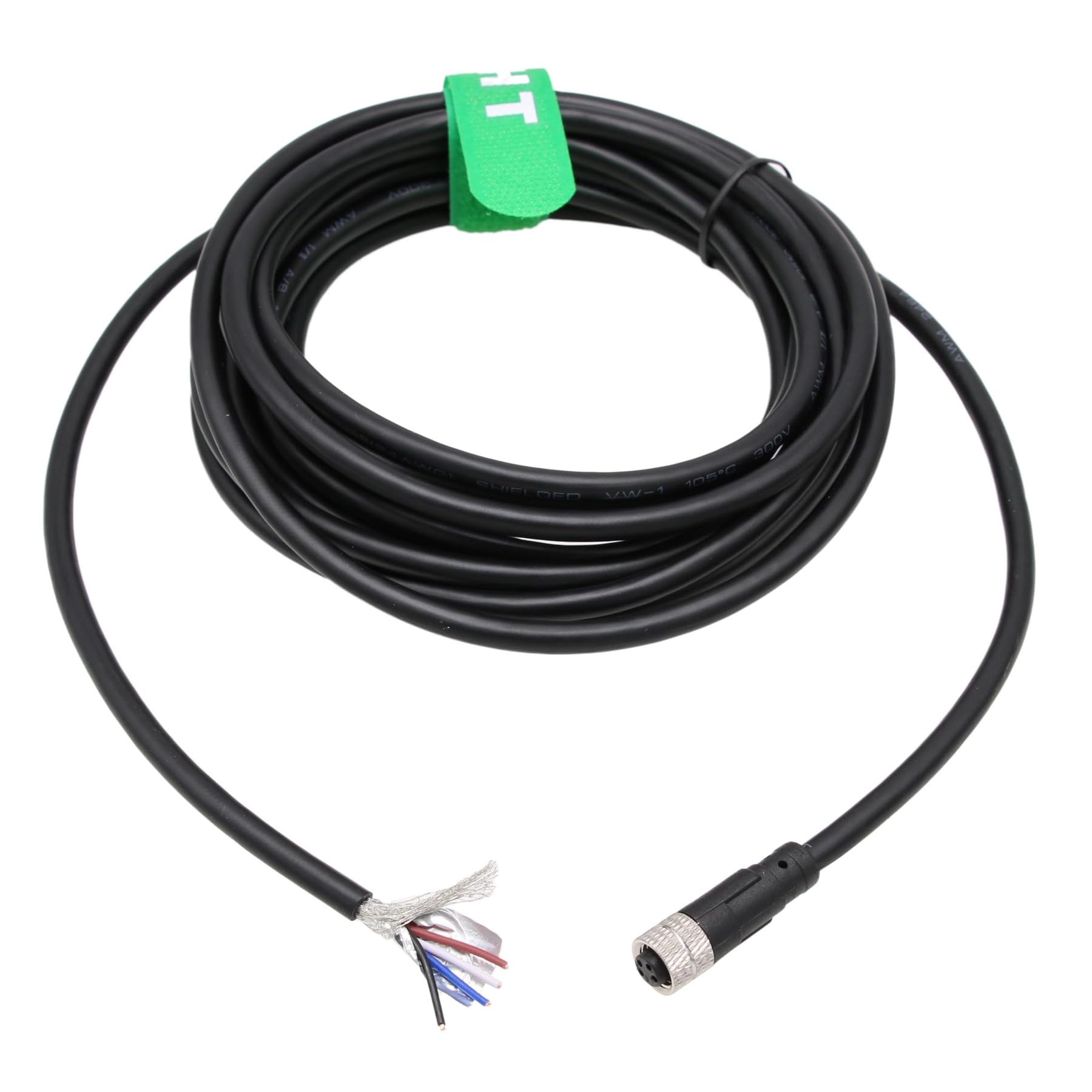 HangTon Actuator Sensor Cable M8 4 Pin Female Flying Leads for Omron Keyence Automation Control Field Device Shielded PVC 5m