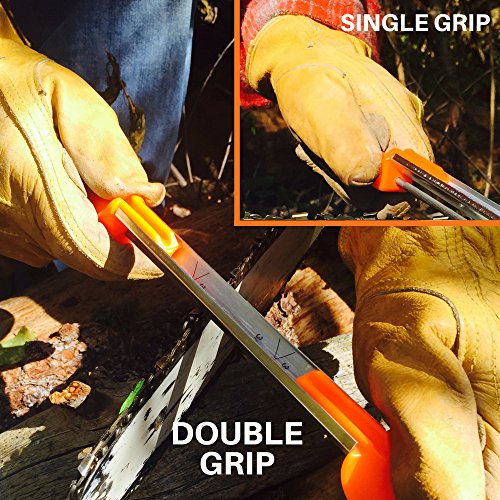 Cataumet Tree Felling Wedge Chainsaw Sharpener File Kit, 2 Felling Wedge Size 5.5” IN, Spiked ABS Plastic, 3 Chainsaw File Sizes 5/32”, 3/16”, 7/32” With Non Slip Handle Sharpening Guides, 1 Field Bag