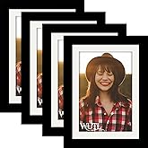 5x7 Black Picture Frames Natural Solid Wood Environmental Paint Photo Frame for Table or Wall Decorate, 4 Pack