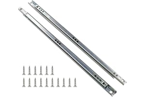 YOOHEY HITEFU Yoohey Metal 13.5 inch Drawer Slides, Ball Bearing Two Way Slide Track Rail 0.7 inch Wide 1 Pair