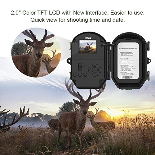 Trail Camera,THZY Waterproof 16MP 1080P HD Game Hunting Camera with Sound 120° Wide Angle Lens 0.5s Trigger Speed 38 Pcs 940nm IR LEDs No Glow Black Infrared Night Version up to 20M/65FT for Hunting - Thumbnail 6