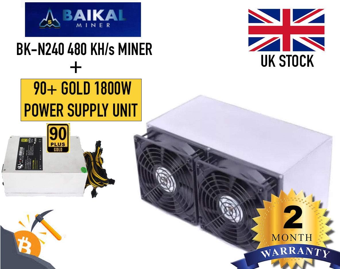 Baikal BK-N240-480KH/s Cryptonight ASIC Miner + 1800W Gold Power Supply
