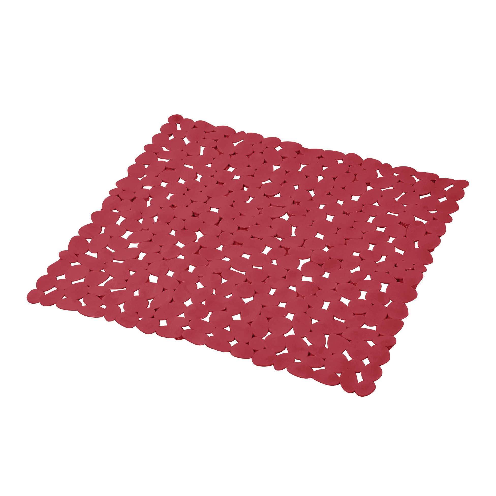 douceur d'intérieur, Shower Mat 52 x 52 cm Raspberry PVC Plain Vitamin