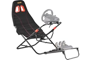 VEVOR Portable Racing Wheel Stand, Foldable & Adjustable Steering Sim Wheel Stand, 18.5 in Seat Inner Width, Compatible with 