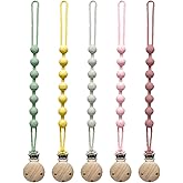 MORIBOX Silicone Pacifier Clip for Baby Boys Girls Paci Binky Holder 5 Pack | Food Grade Silicone, One Piece Design, Soother Binky Holder, Teething Relief, Baby Shower, Birthday, Christmas, Baby Registry