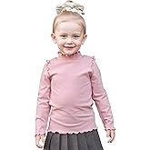 MINI PANDA Little Girl Toddler Ruffled Long-Sleeve T-Shirt