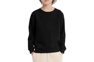 Lesteco Kids Cotton Sweatshirt Toddler Long Sleeve Crewneck Thin Light Weight Pullover Sweatshits for Boys and Girls