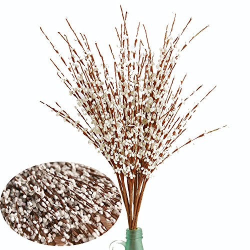 Artificial Flowers Fake Flower 10 Pieces Artificial Winter Jasmine Flowers for Wedding Bouquet Bride Holding Garlands Vine DIY Floral Art Plant Wedding Home Office Party Yard Decoration, White 29"