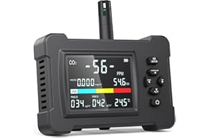 Air Quality Monitor, Aiment Upgraded High Accurate Sensor CO2 Detector 8-in-1 Multifunctional Air Quality Detector for CO2 PM2.5/PM10 Formaldehyde(HCHO) TVOC/AQI Temp HUMI for Indoor Home Industry