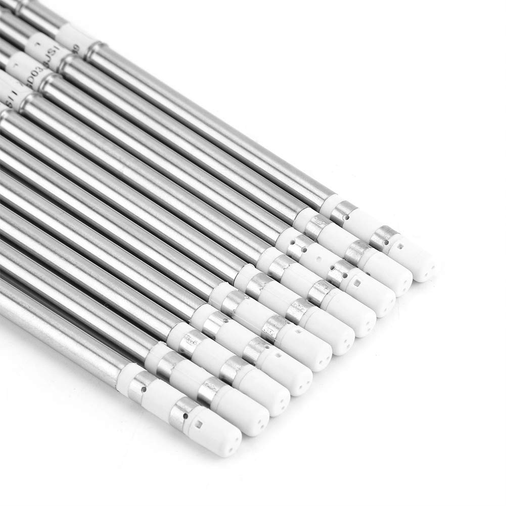 T12 Soldering Iron Tips 10pcs Set T12-D4 Compatible Rework Station Replacement Welding Tips for Electronics Repair Tools Soldering Accessories