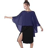 Baoqiya Chiffon Capes Sheer Capelets Long Cape Poncho For Women Plus Size