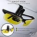 BLUPOND Night Driving Glasses - Semi Polarized Yellow Tint HD Vision Anti Glare Lens - Unbreakable Metal Frame with Car Clip Holder - Knight Visor (BlackCase)