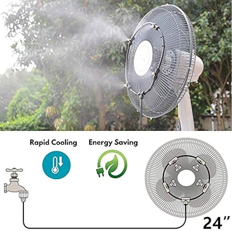JWCN Nebelventilator-Kit für Gartenpatio-Wasser Mister Mist-Kühlsystem
