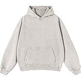 ATOFY Oversized Hoodies for Men Womens Pullover Sweatshirts Acid Wash Vintage Loose Fit Unisex Cotton Outfits