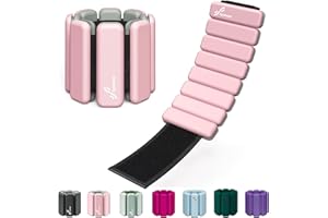 Sportneer Wrist & Ankle Weights for Women Men - 1 Pair (1 lb/2 lb Each) | Adjustable Weighted Bracelet Silicone Bangles for Yoga, Dance, Pilates, Cardio, Aerobics, Gym, Pool Exercises and Jogging