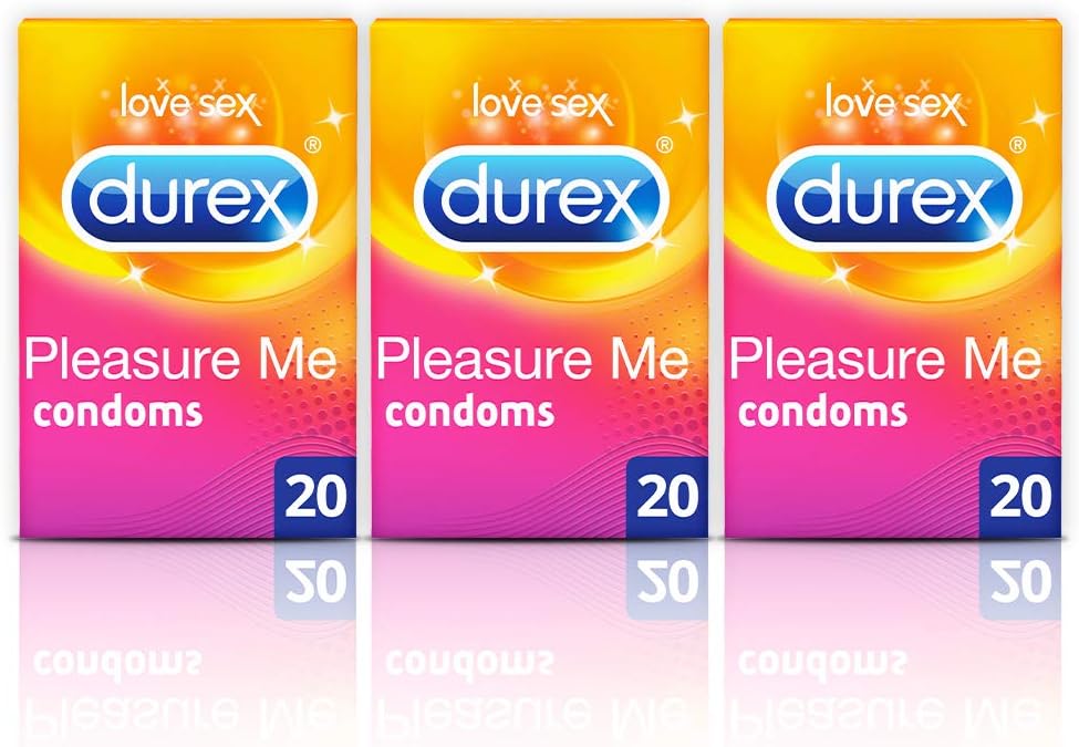 Durex Pleasure Me Condoms 3 x 20 Pack Brand New Sealed No Discounts