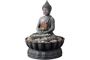 Tolevoit Indoor Tabletop Fountains, Waterfall Fountain, Indoor Zen Home Decor, Relaxation Soothing Sound with LED Lights, Relaxation for Office Home House Warming Gifts New Home Office
