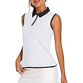 COOrun Golf Polo Shirts for Women Sleeveless Sports Shirts Zipper Up Athletic Tank Tops with Collar Quick Dry