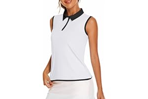 COOrun Golf Polo Shirts for Women Sleeveless Sports Shirts Zipper Up Athletic Tank Tops with Collar Quick Dry