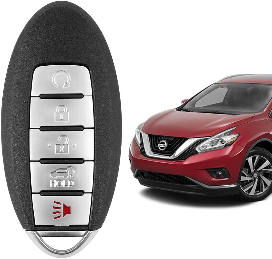 5 Buttons Key Fob Compatible with Nissan Murano 2015 2016