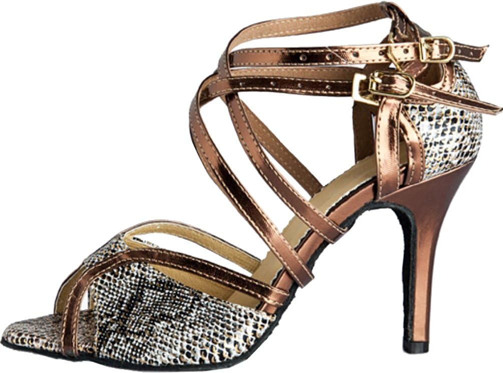 Abby Q-6132 Womens Latin Tango Cha-cha Salsa Party Shoes Ballroom Dance Custom Heel