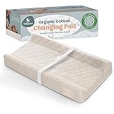 Contoured Baby Changing Pad – Waterproof & Breathable Diaper Changing Pad | Removable Washable Cover, Non-Slip Base & Safety Strap | Standard Size for Dresser & Changing Table Pads