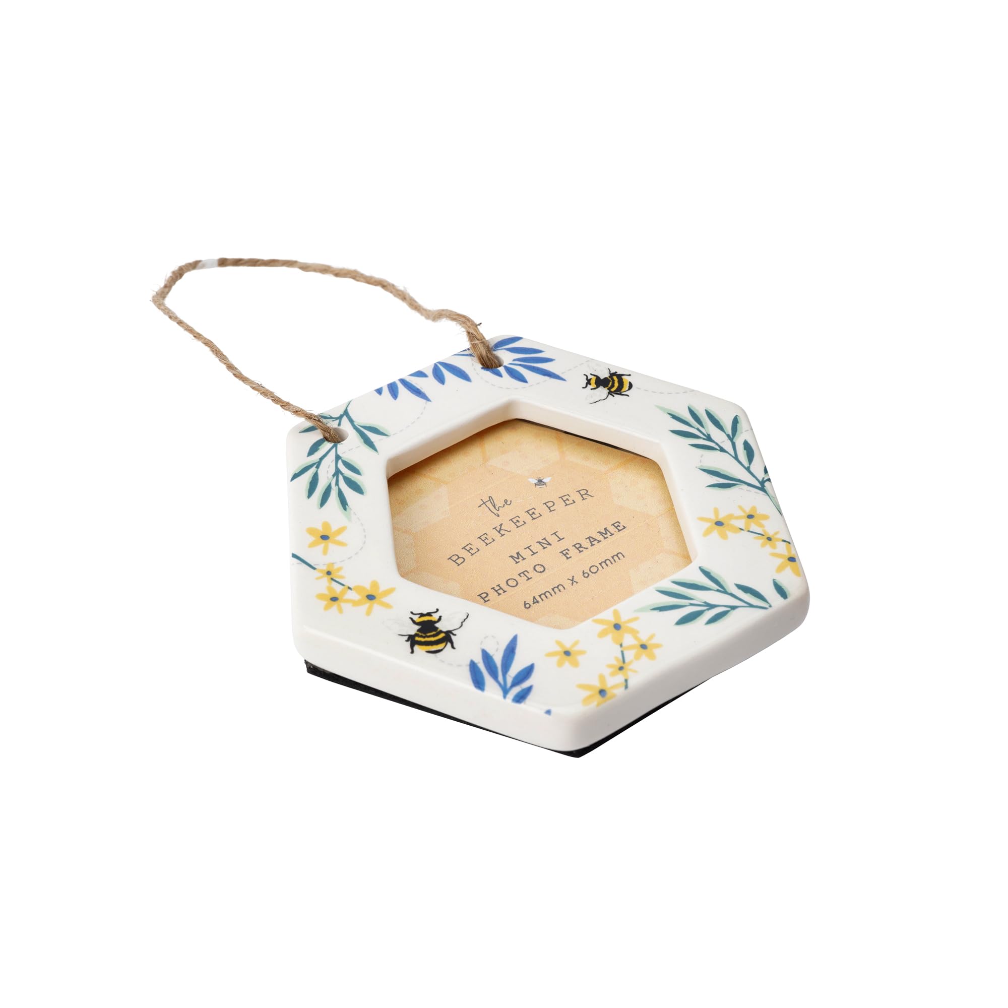 CGB Giftware | The Beekeeper Mini Ceramic Hanging Photo Frame | Homeware | Photo Frame | New Home Gift | Bee | The Beekeeper | GB07335