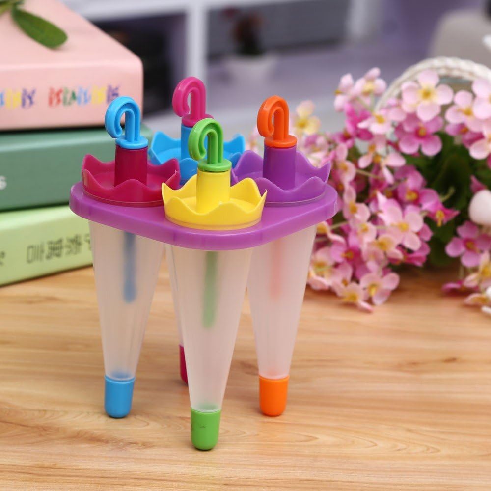 Ice Cream Pop Mold Frozen Umbrella 4pcs Durable And Easy To Use, Hand-wash Will Be Better Great Freezer Molds Create Your Perfect Spring Summer