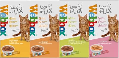 Webbox Lick-e-lix Cat Food Yoghurt Variety Pack 4 x 55g Salmon Chicken Liver
