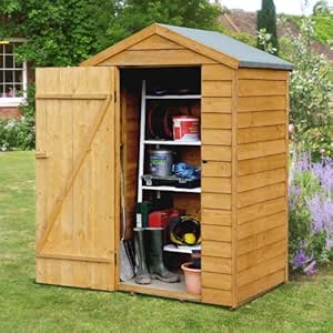 Garden Central - Cobertizo de jardín (4 x 3 m, madera, con cubierta a