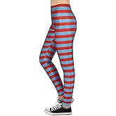 HDE Women's Striped Leggings Footless Stretchy Halloween Costume Tights