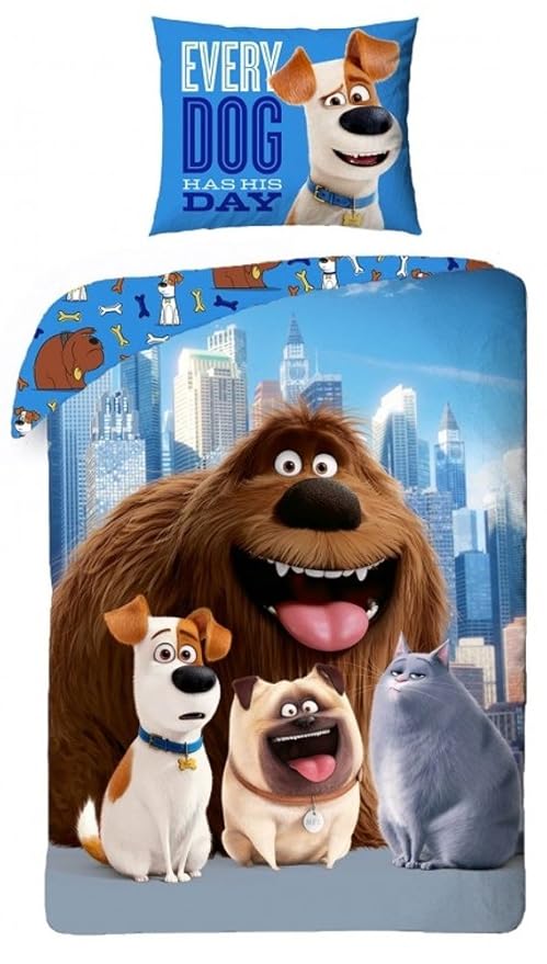title=Set Letto PETS Vita Da Animali 4 Personaggi MAX DUKE MEL CHLOE Copripiumino