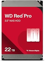 WD Red Pro 22TB NAS Internal Hard Drive 3.5" 7200 RPM SATA 6Gb/s CMR 512MB